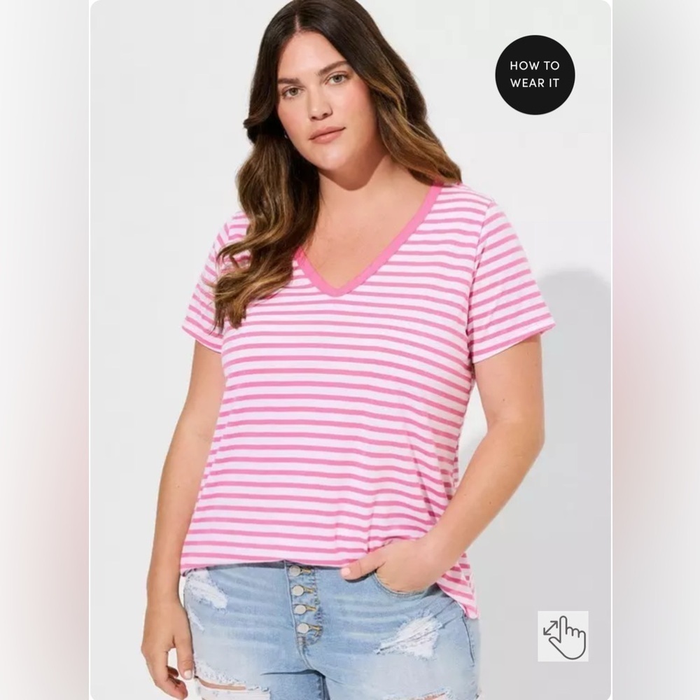 Torrid Girlfriend Signature Jersey V-Neck Tee